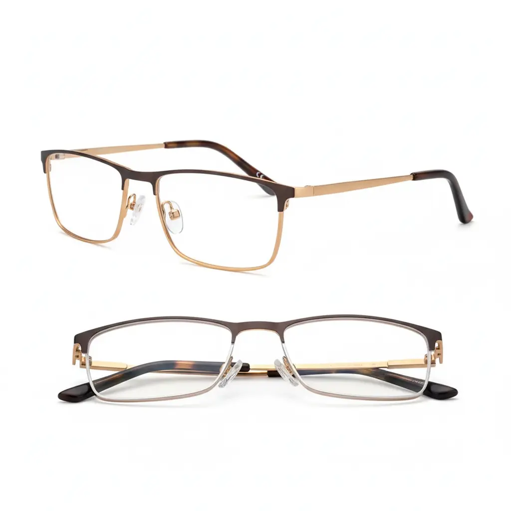 AllView Lens Axis Classic Full-Rim Rectangular Metal Eyeglasses | Lightweight Professional Frame - Image 4