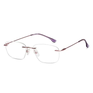 AllView Lens Rimless Rectangle Eyeglasses | Lightweight Metal Frame