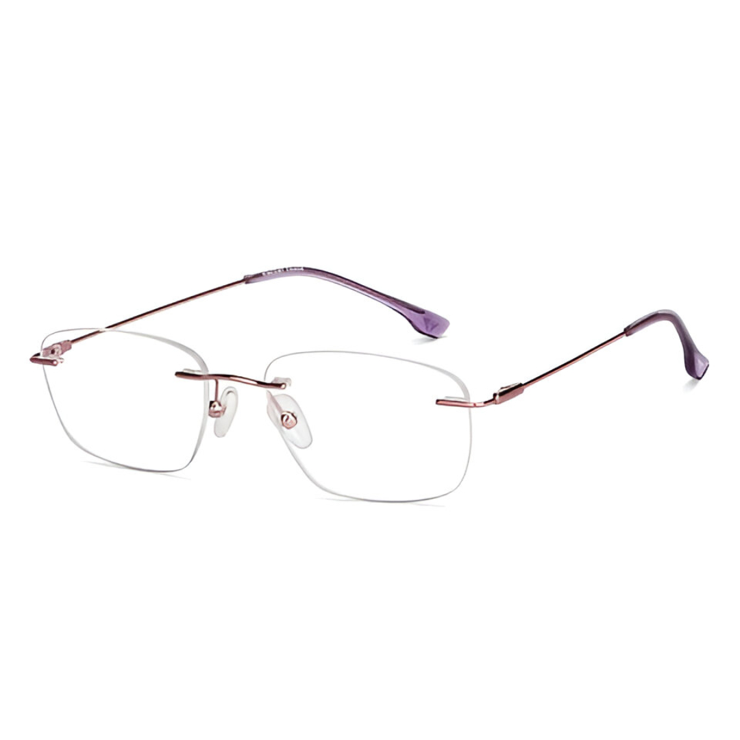 AllView Lens Rimless Rectangle Eyeglasses | Lightweight Metal Frame