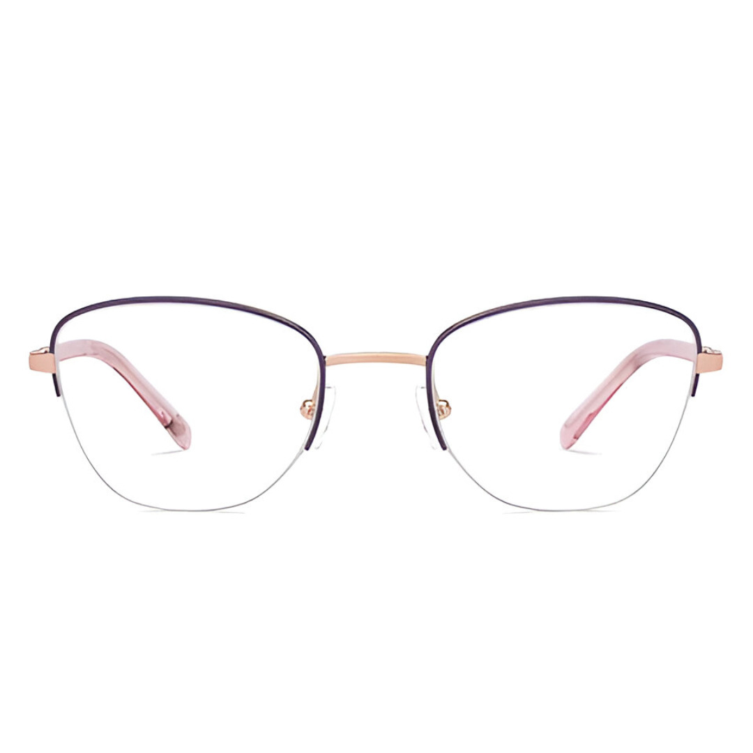 AllView Lens Rose Gold Half-Rim Cat-Eye Eyeglasses - Image 2