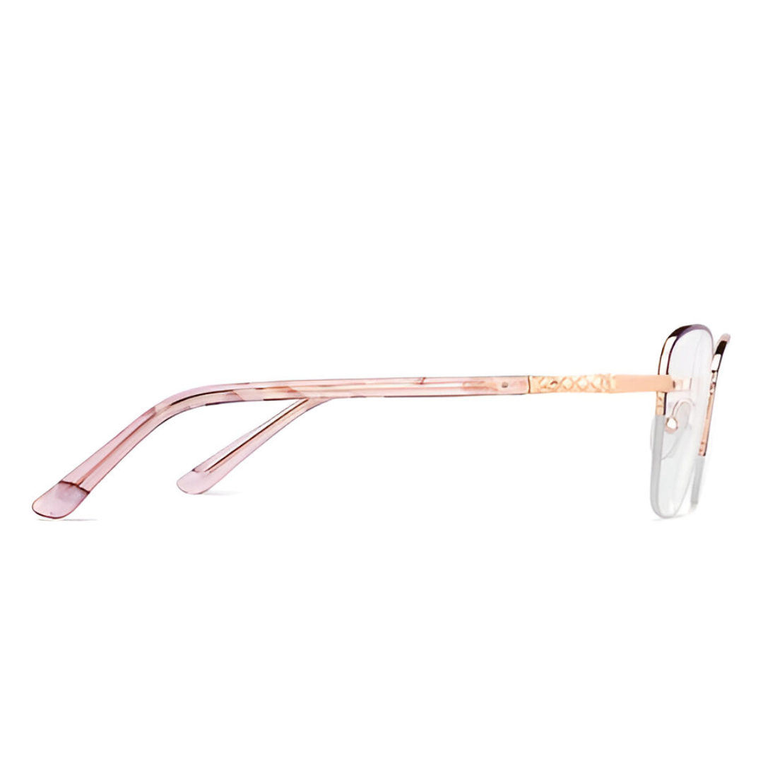 AllView Lens Rose Gold Half-Rim Cat-Eye Eyeglasses - Image 3