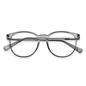 AllView Lens Transparent Grey Full-Rim Round Eyeglasses