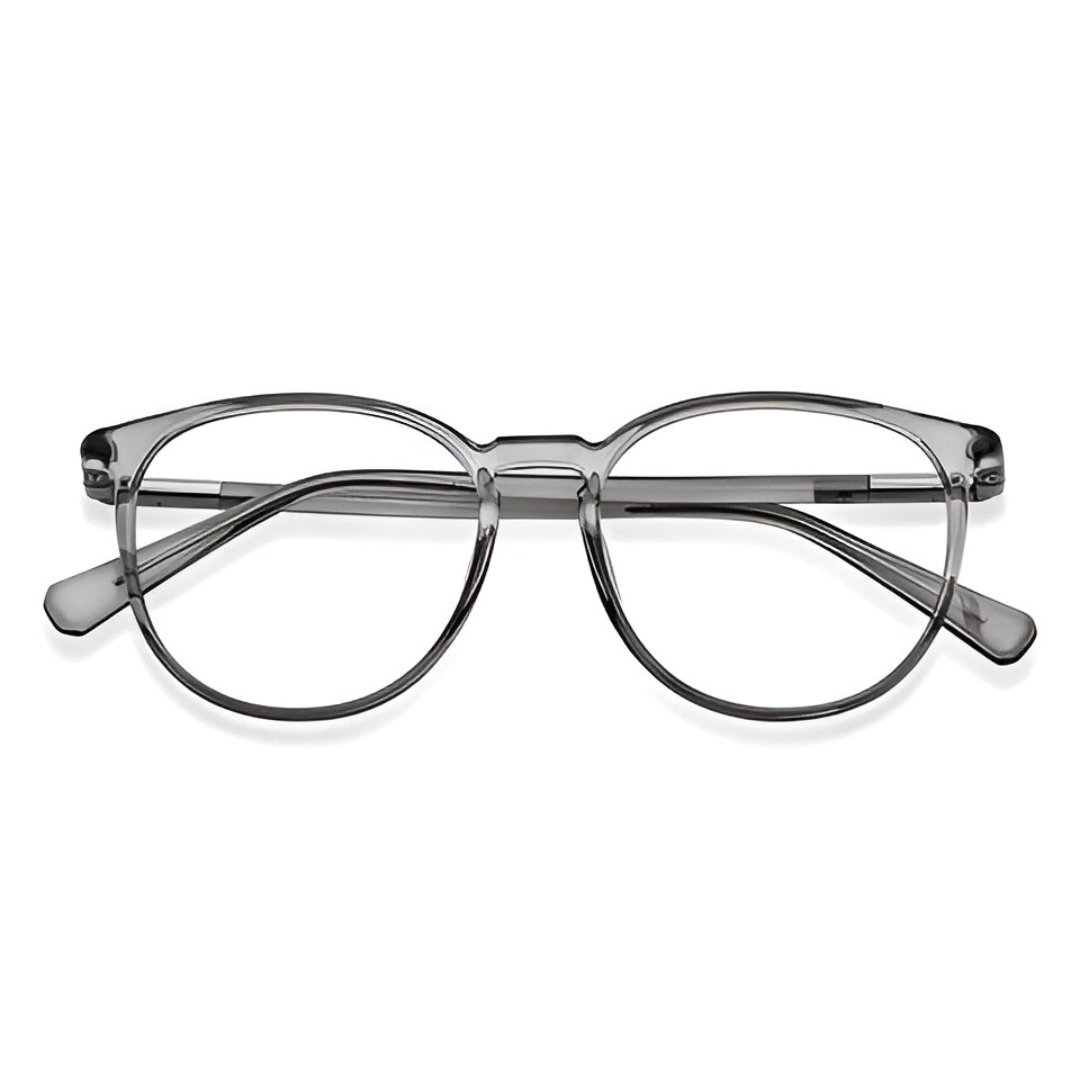 AllView Lens Transparent Grey Full-Rim Round Eyeglasses