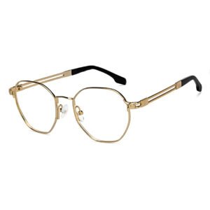 AllView Retro Gold Full-Rim Geometric Eyeglasses – Classic Metal Frame with Modern Design