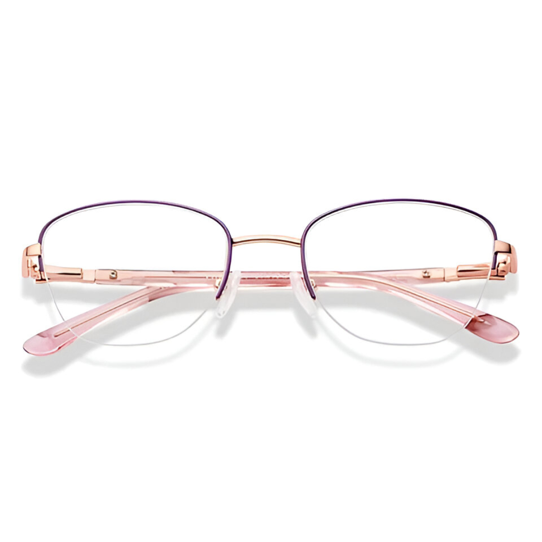 AllView Lens Rose Gold Half-Rim Cat-Eye Eyeglasses - Image 4