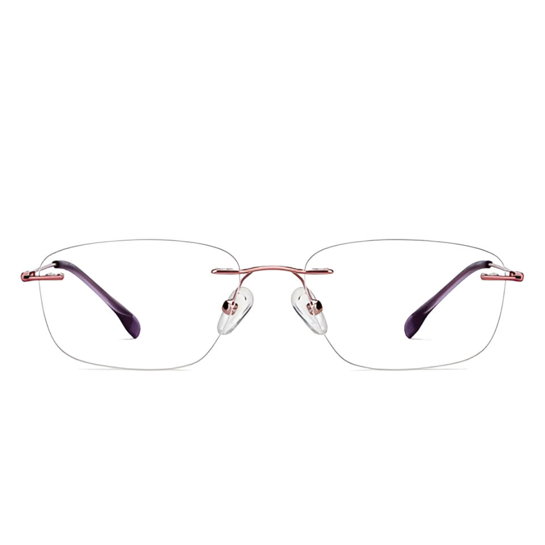 AllView Lens Rimless Rectangle Eyeglasses | Lightweight Metal Frame - Image 2