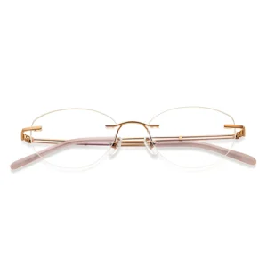 AllView Lens Rimless Oval Eyeglasses | Ultra-Light Metal Frame