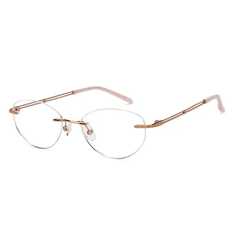 AllView Lens Rimless Oval Eyeglasses | Ultra-Light Metal Frame - Image 2