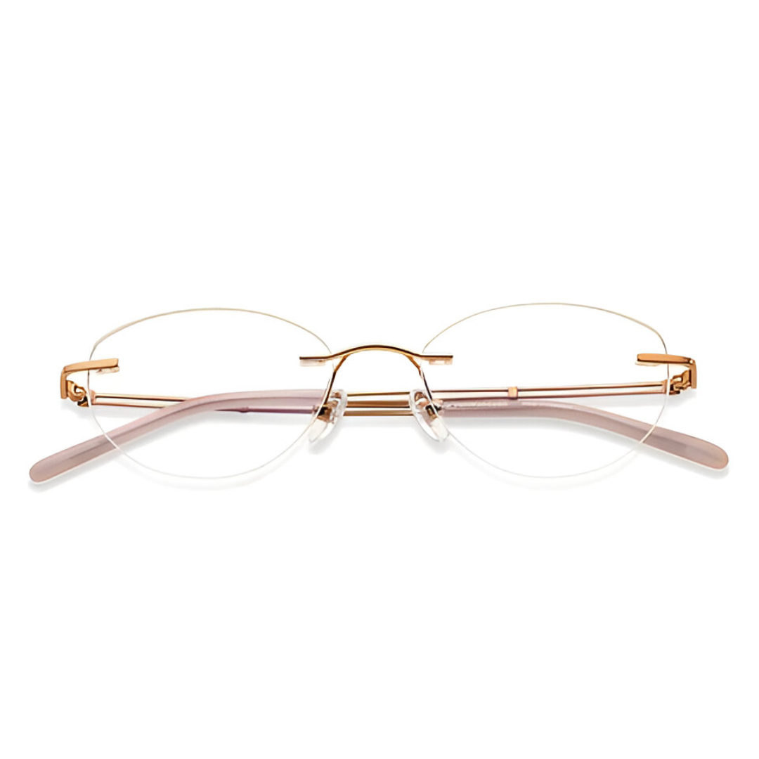 AllView Lens Rimless Oval Eyeglasses | Ultra-Light Metal Frame